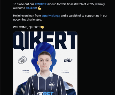 Qikert joins MIBR on loan from PARIVISION