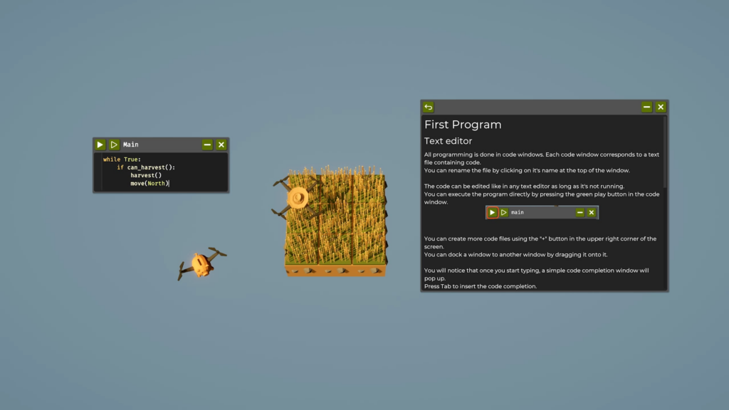 I made a programming farming game. It’s finally hitting 1.0 soon! I'm already feeling nervous haha