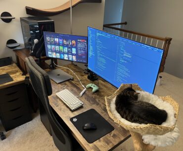 Gave my desk the ability to turn into a comfy couch gaming setup