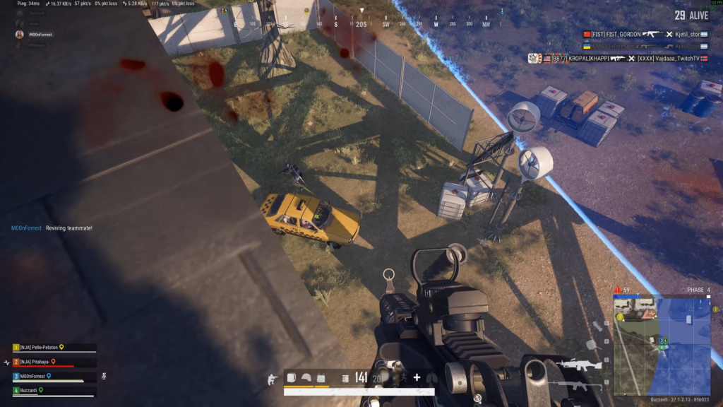 Jumped on enemy roof from a tower and waited for their departure