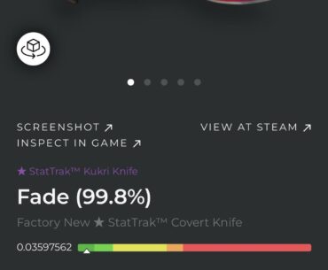 Selling kukri fade 99.8% 0.035 float