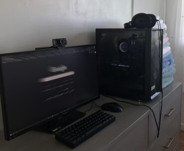 I don't have a desk so I improvised with a dresser