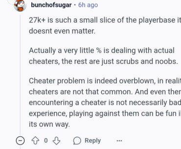 "Playing against cheaters can be fun"