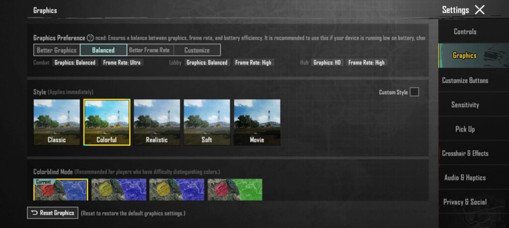 Every time i restart the game the graphics setting keep reverting to balanced