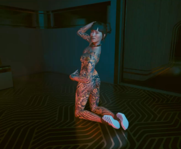 Guess where in Night City I found this tattooed dancer…