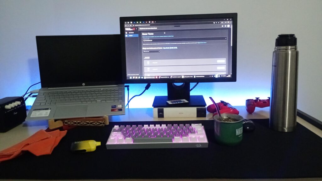 Here’s my simple work setup. It may not be much, but it gets the job done.