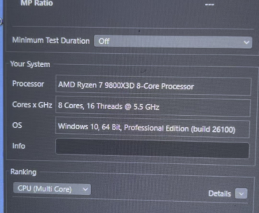 9800x3D overclocked to 5.510Ghz Cinebench R23 run (No PBO or CO) straight power !! 25946