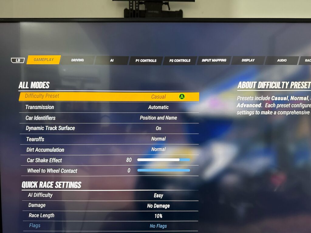 I can’t go to the menu tab rb / lb