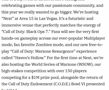 New Resurgence map confirmed to be revealed at COD NEXT, called "Haven's Hollow"
