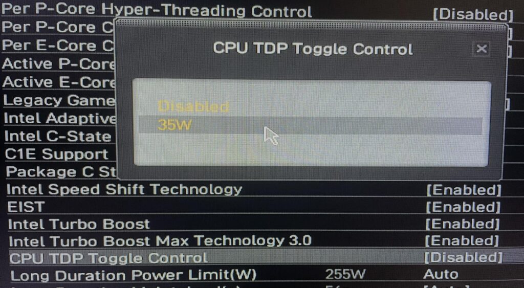 What is CPU TDP Toggle control in MSI bios?