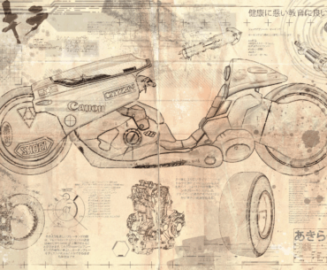 Akira. Shotaro Kaneda's Bike - Aged / Distressed Blueprint (BiglinGraphics)