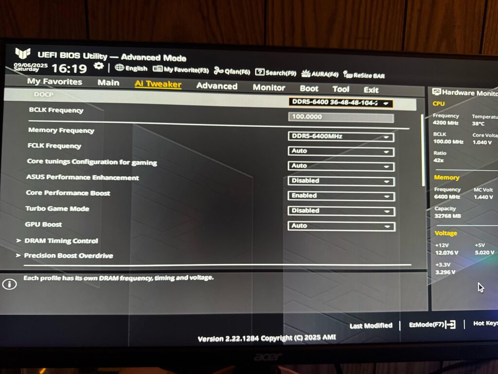 Should I set Flck to 2000-2200? I’ve done got core romance boost on with +200 & -30 for the curve. CPU runs at 4.9-5ghz with temp of 48-52c