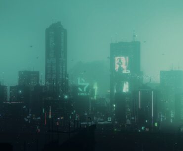 Cyberpunk city made in game called Dystopika