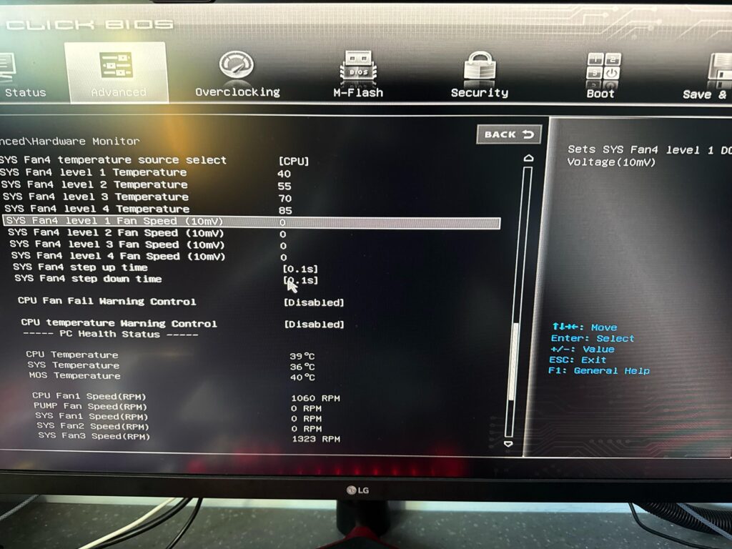 Msi Click Bios isn’t letting me increase fan speed