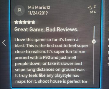 I found my old Xbox review of MW2019