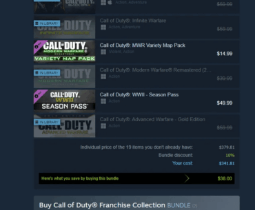 COD: WWII is not in the Activision's Call of Duty Franchise Collection bundle on Steam anymore. Why?