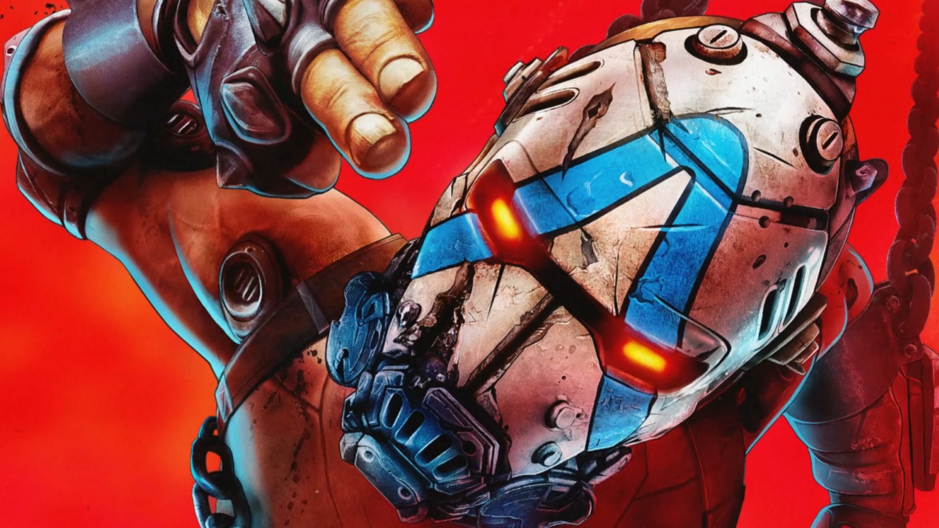 Is it better to be a ‘patient gamer’ or is playing new games at launch just too enticing? Borderlands 4 close-up of the Psycho bandit mask. The character is gesturing toward the view with two fingers, like they're picking a fight, and stands out on a red background.