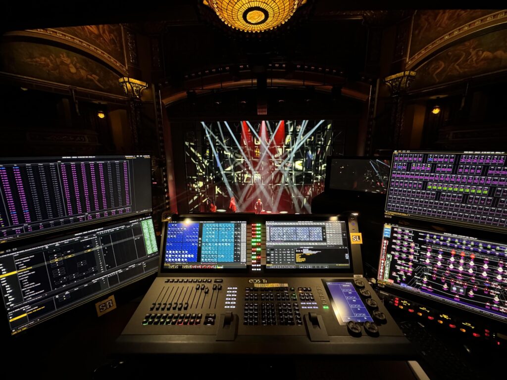 My work battlestation (theater lighting programmer).