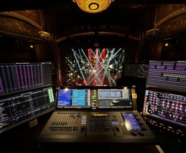My work battlestation (theater lighting programmer).