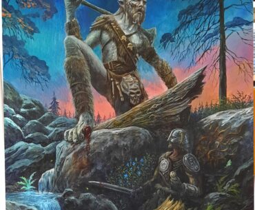Giant's Toe, my oil painting inspired by Elder Scrolls Skyrim