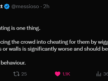 Messioso on crowd cheating: