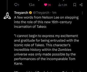Treyarchs talks about Tom Kane.