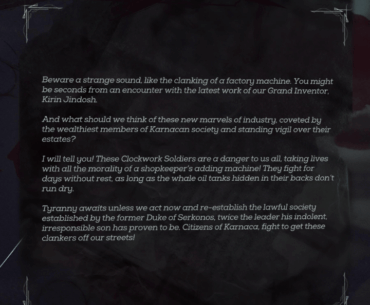 A letter in Dishonored 2 showing how people felt about the robots.