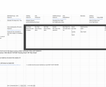 Steam Market Tracker for Google Spreadsheet (CS2 + TF2) [D]