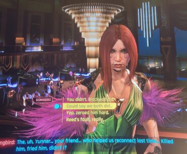 Who is Songbird referring to in this statement? I'm kinda astonished that I don't know and this is my second playthrough