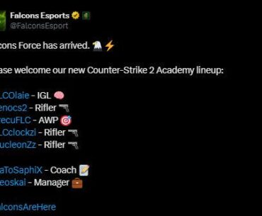 CS2: 4 out of 5 players in Falcons' new academy team are part of NaToSaphiX player agency.