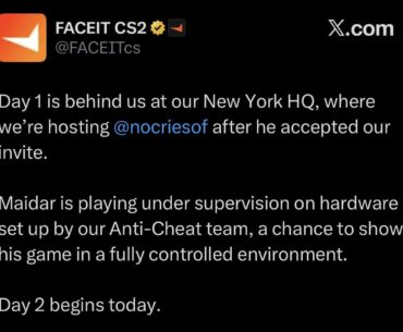 nocries playing at FACEIT HQ