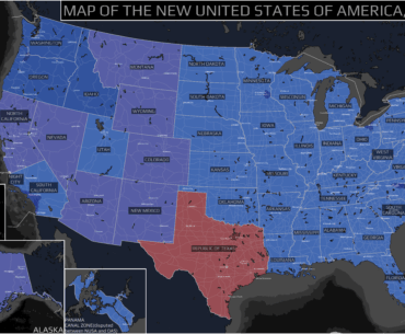 Map of the New United States of America, 2077