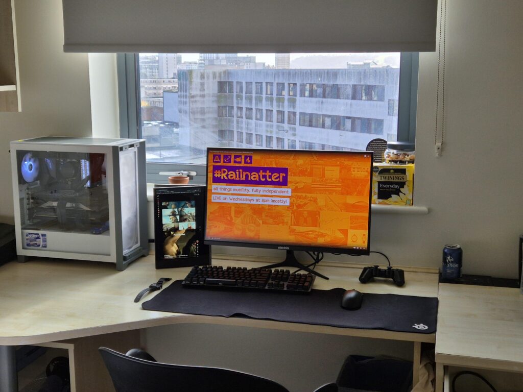 My temporary dorm room setup