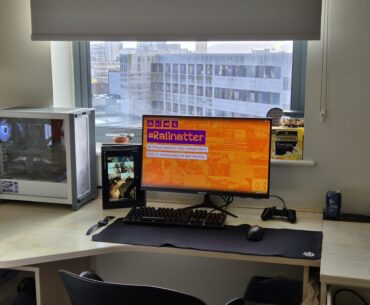 My temporary dorm room setup