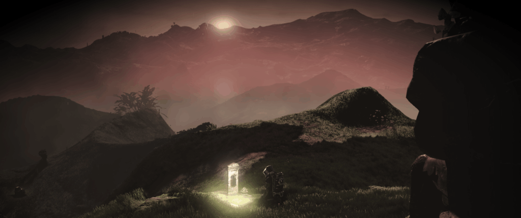 I composed a somewhat grim screenshot scene in no mans sky lol