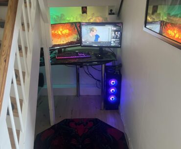Under the stairs!