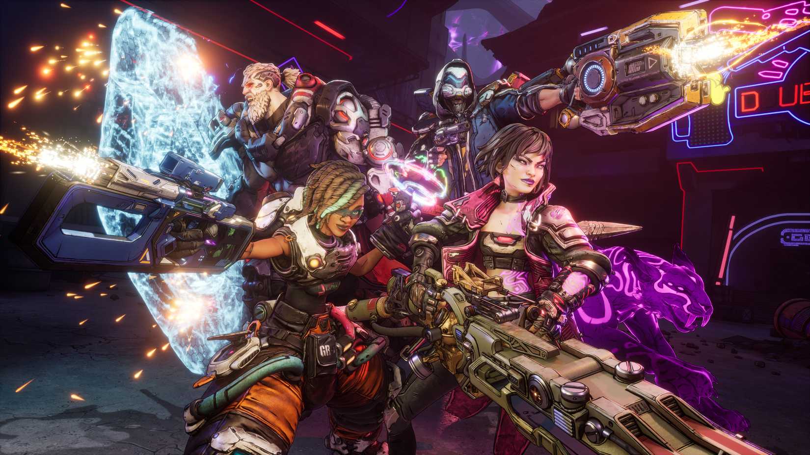 All of the vault hunters pull off a pose in Borderlands 4.