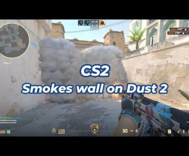 CS2 - PERFECT SMOKES WALL on DUST 2 (WATERFALL SMOKES)