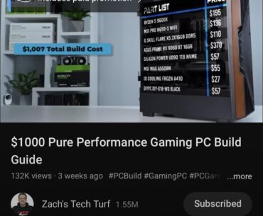 Can you guys check if these PC parts are good for a $1000 gaming build?