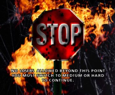 Twisted Metal 2's gentle way of telling me that i can't play the second half of the game on easy lol