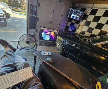 My 'work from garage' battle station.