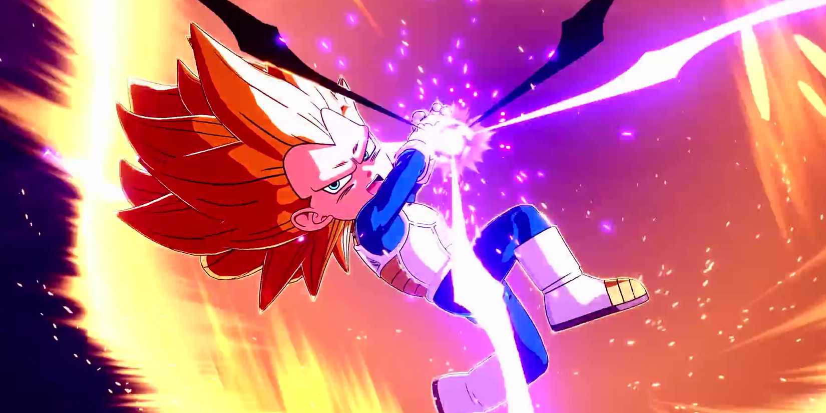 Vegeta fires a Galick Gun in Dragon Ball: Sparking Zero.