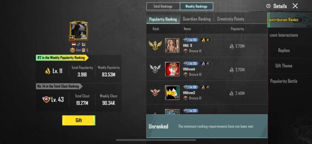 Popularity battle update!!