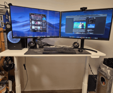 Sitting/standing desk work/game battlestation