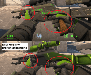 In the new update devs fixed hands clipping and also tweaked the positioning of the hands on the SSG08 animations, but only did so on the older model, the newer model still has issues...