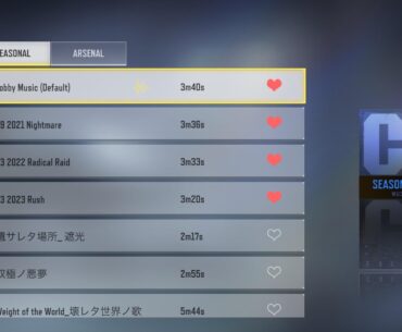 I am looking for the lobby music of current season.