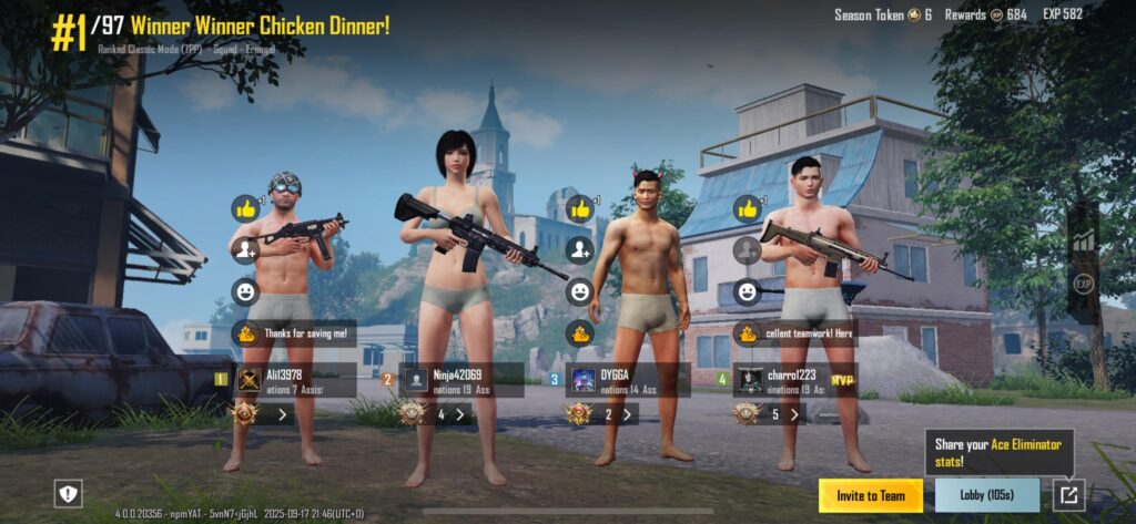 My best squad win to date.