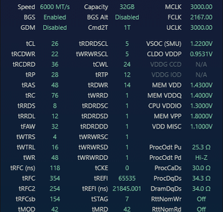 9950x3d с PBO 6000mhz Gskill 26-36-36-96