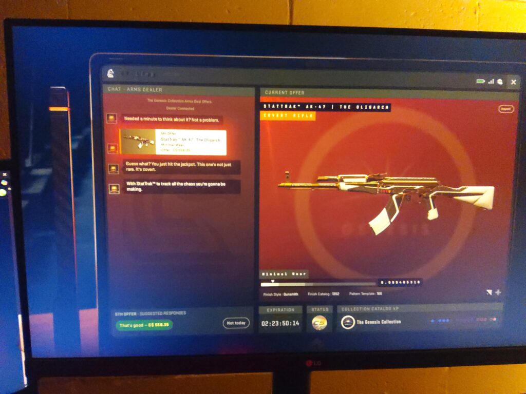558$ cad MW stattrak The Oligarch