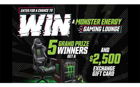 Nearly $22,000 in prizes up for grabs in Monster Energy Gaming Lounge sweepstakes Nearly $22,000 in prizes up for grabs in Monster Energy Gaming Lounge sweepstakes